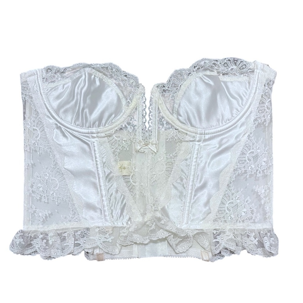 Vintage 80’s Victoria’s Secret Lace Strapless Corset Top - Picture 1 of 7